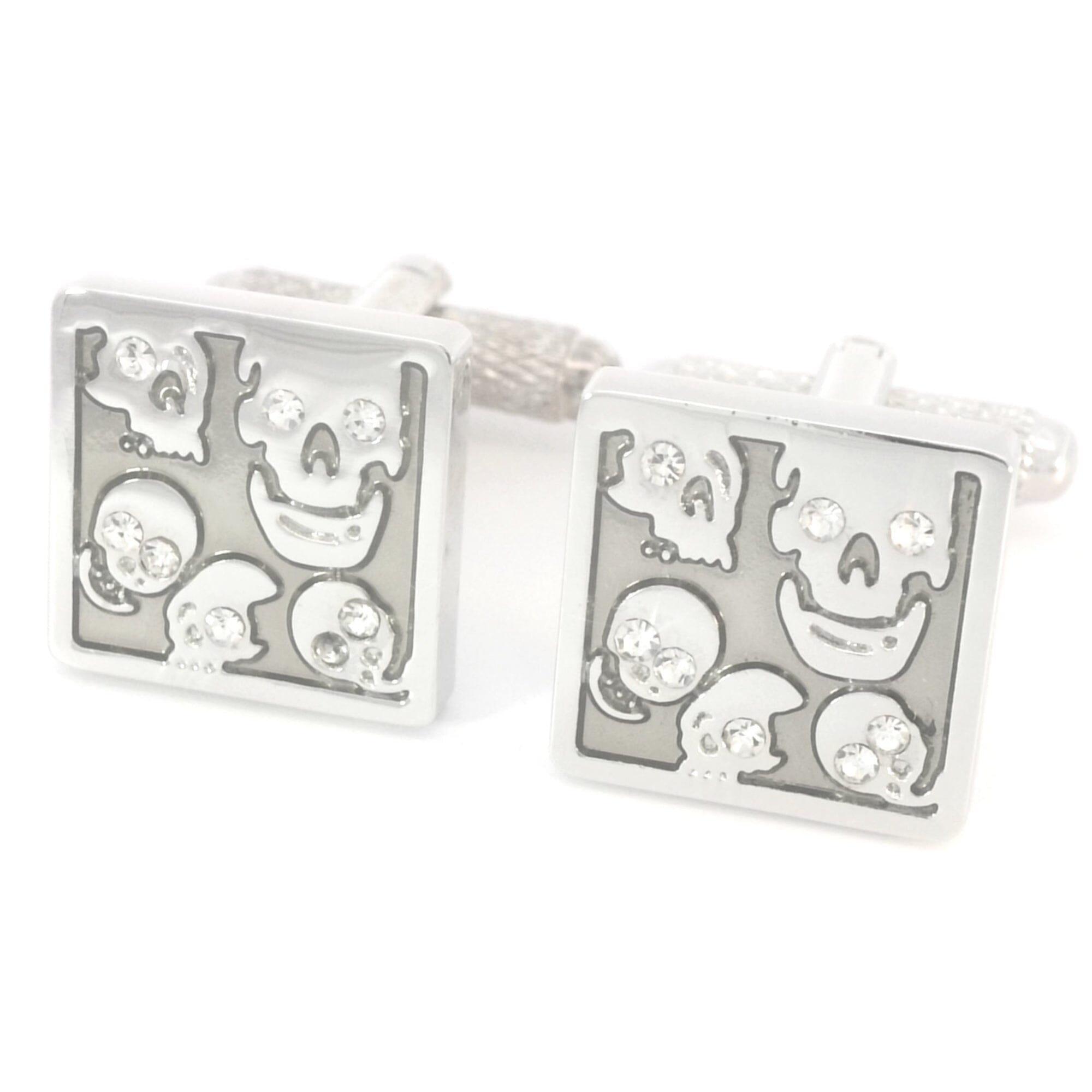 Cheerful Skulls in a Square Cufflinks Novelty Cufflinks Clinks Australia