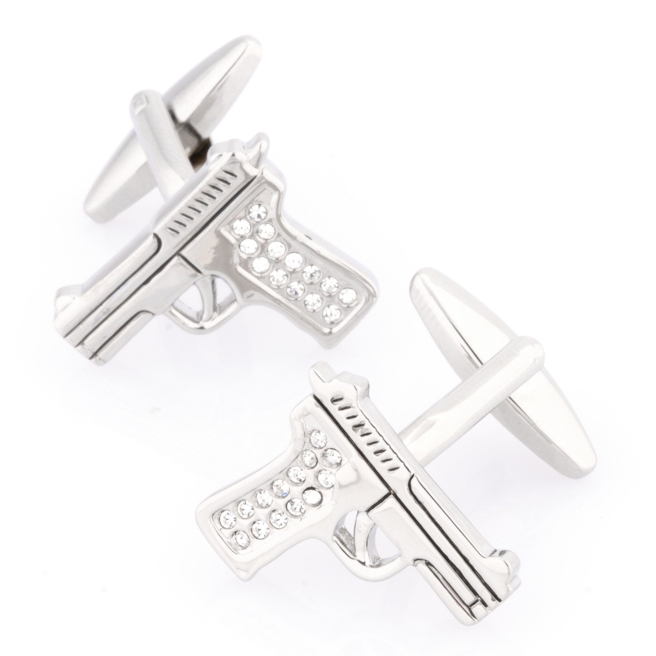 Crystal 9mm Hand Gun Cufflinks Novelty Cufflinks Clinks Australia
