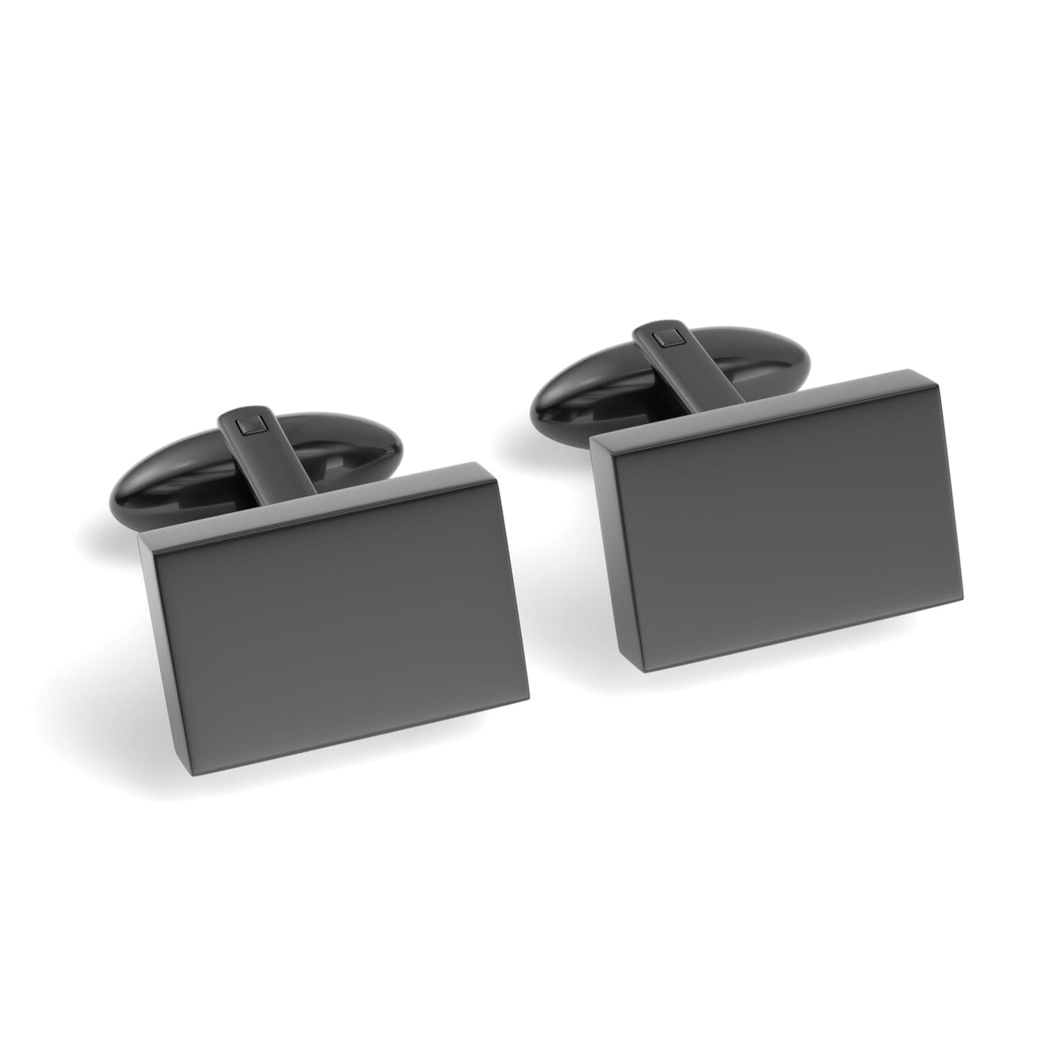 Shiny Black Rectangle Cufflinks Classic & Modern Cufflinks Clinks Australia