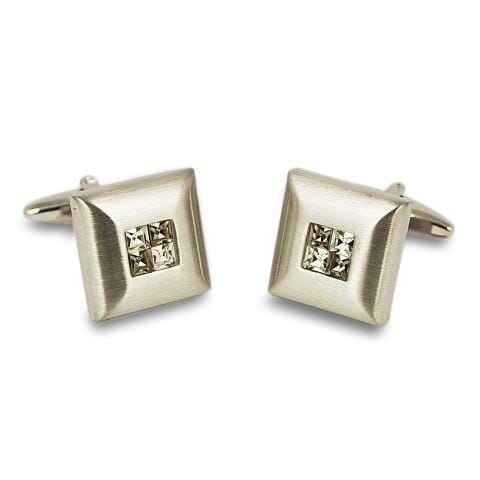 Smokey Crystal Four Square Cufflinks Classic & Modern Cufflinks Clinks Australia