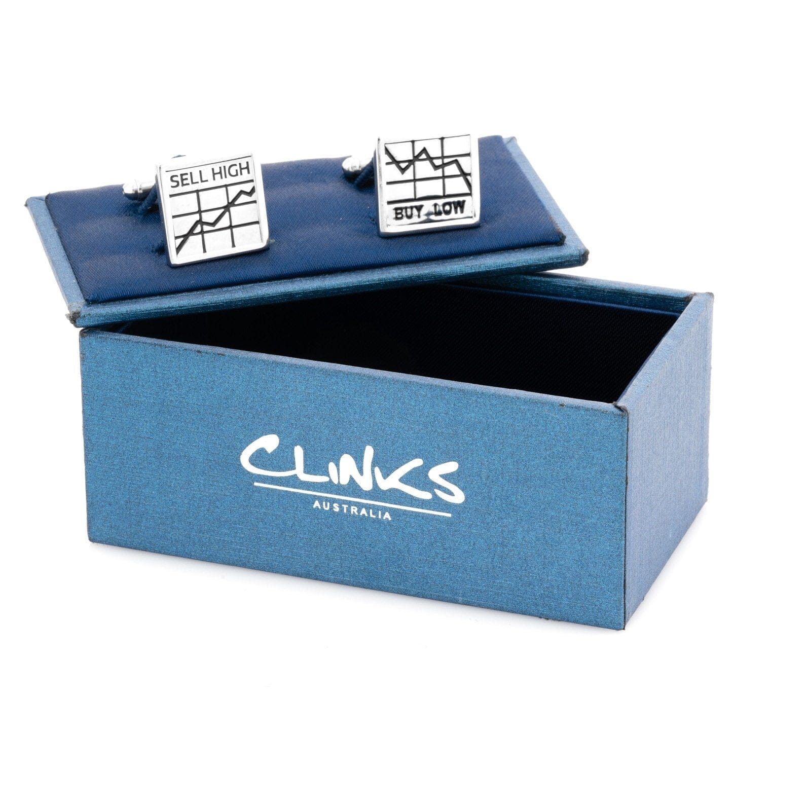 Buy Low Sell High Silver Cufflinks Novelty Cufflinks Clinks Australia