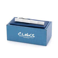 Silver Lines with Waves Tie Clip Tie Clips Clinks Australia