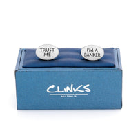 Trust Me I'm a Banker Cufflinks Novelty Cufflinks Clinks Australia