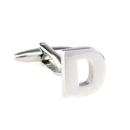 Silver Cut Out Initial Letter Cufflinks Classic & Modern Cufflinks Clinks Australia