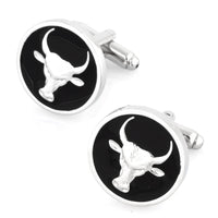 Bull Black Enamel Cufflinks Novelty Cufflinks Clinks Australia