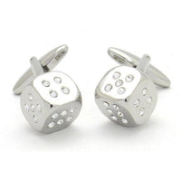 Silver "Diamond" Dice Cufflinks Novelty Cufflinks Clinks Australia Silver "Diamond" Dice Cufflinks