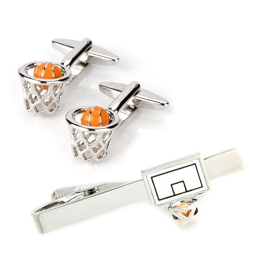 Basketball Hoop NBA Cufflinks & Tie Clip Set Gift Set Clinks Australia Default