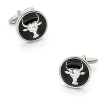 Bull Black Enamel Cufflinks Novelty Cufflinks Clinks Australia