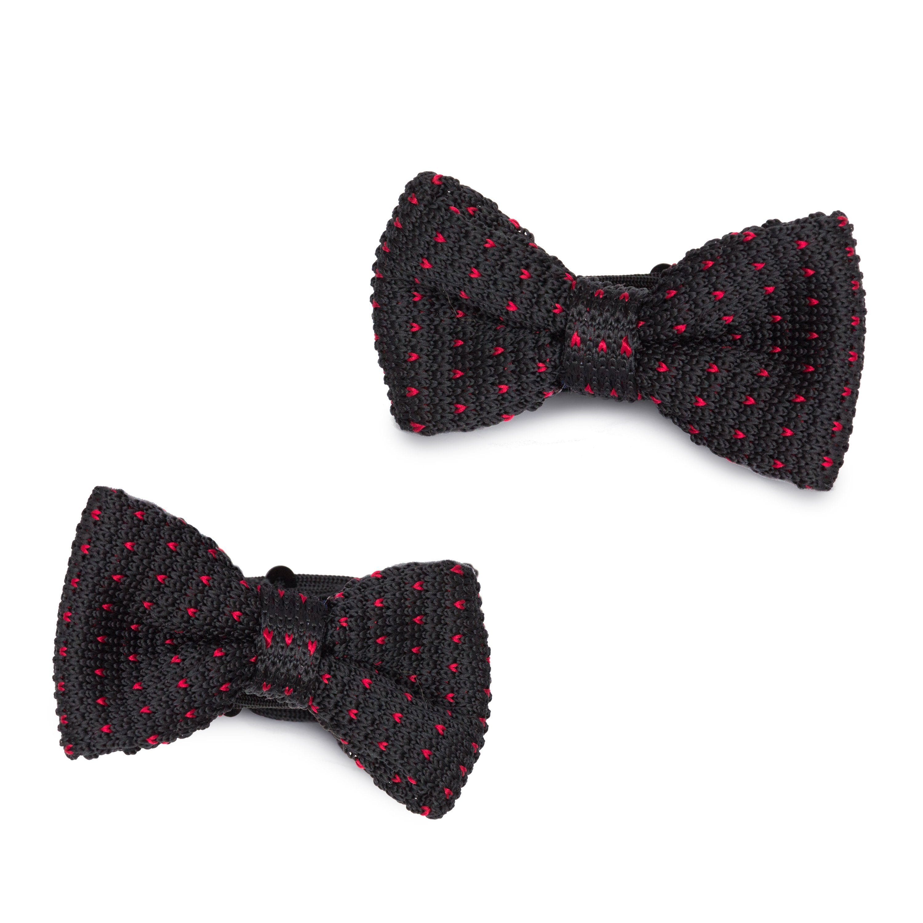 Black/Red Dot Kids Knit Bowtie Bow Ties Clinks Australia
