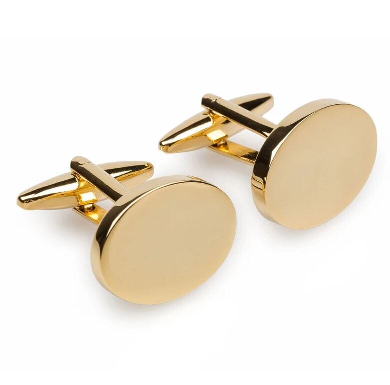 Oval Gold Engravable Cufflinks Classic & Modern Cufflinks Clinks Australia