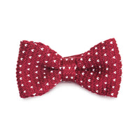 Maroon/White Dot Kids Knit Bowtie Bow Ties Clinks Australia Maroon/White Dot Kids Knit Bowtie