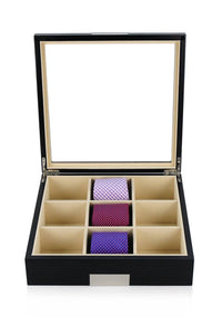 Black Wooden Tie Box for 9 Storage Boxes Clinks