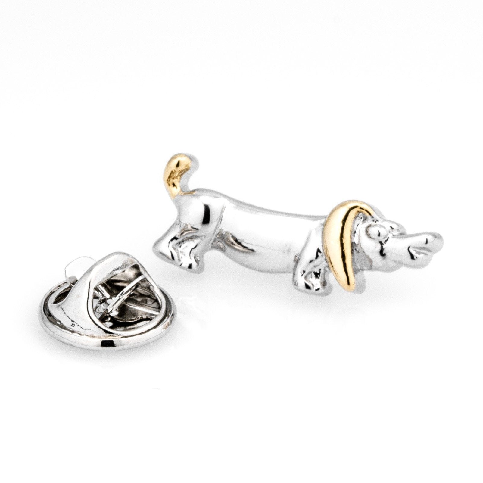 Sausage Dog Lapel Pin in Gold and Silver Lapel Pin Clinks Default