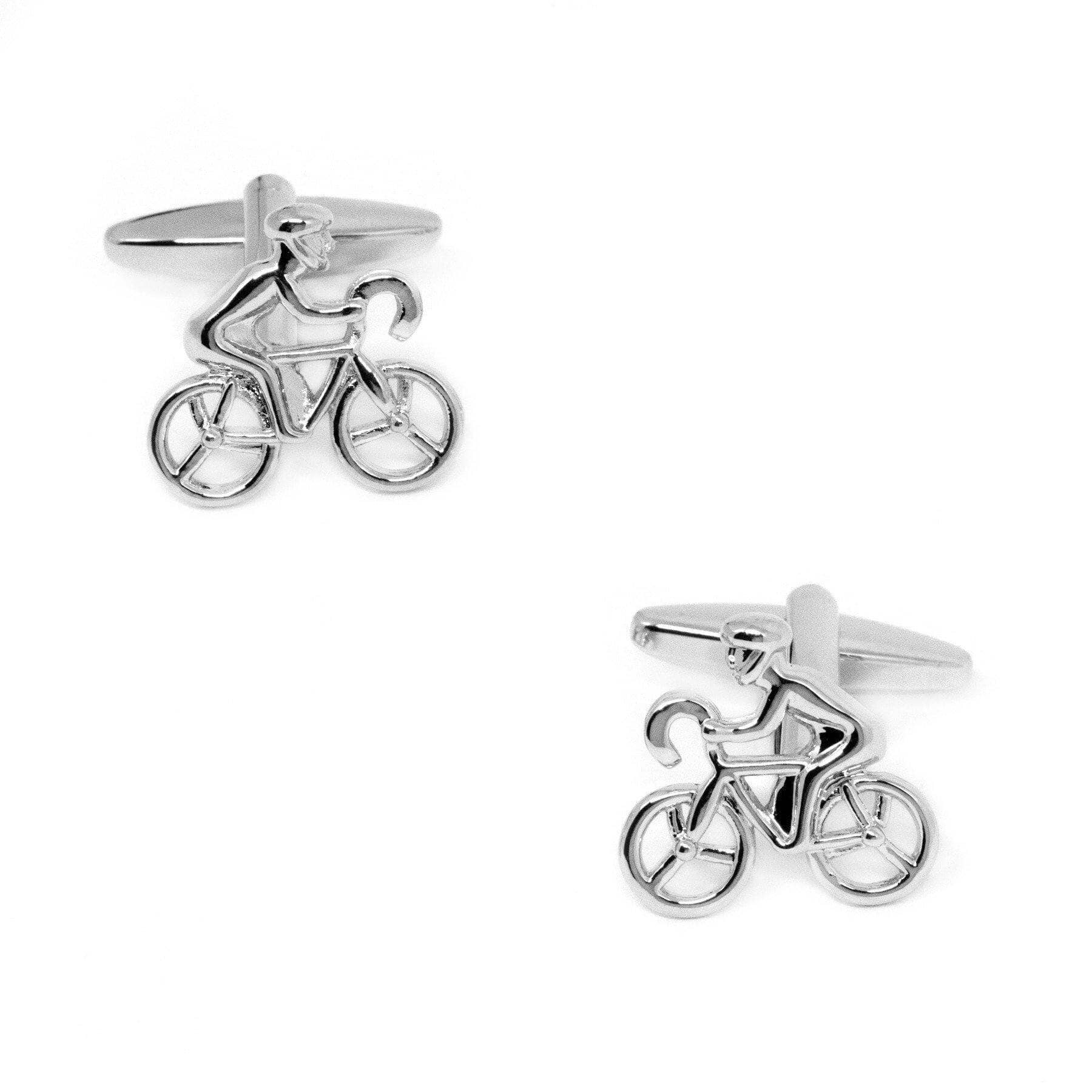 Silver Bicycle Cyclist Cufflinks Novelty Cufflinks Clinks Australia