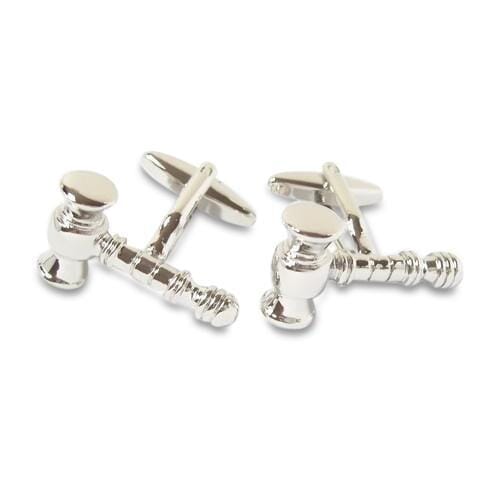 Auctioneer / Judge Gavel Cufflinks Silver Silver Cufflinks Clinks Australia