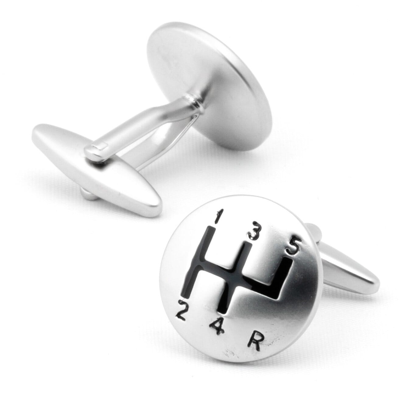 Brushed Silver Gear Shift Cufflinks Novelty Cufflinks Clinks Australia