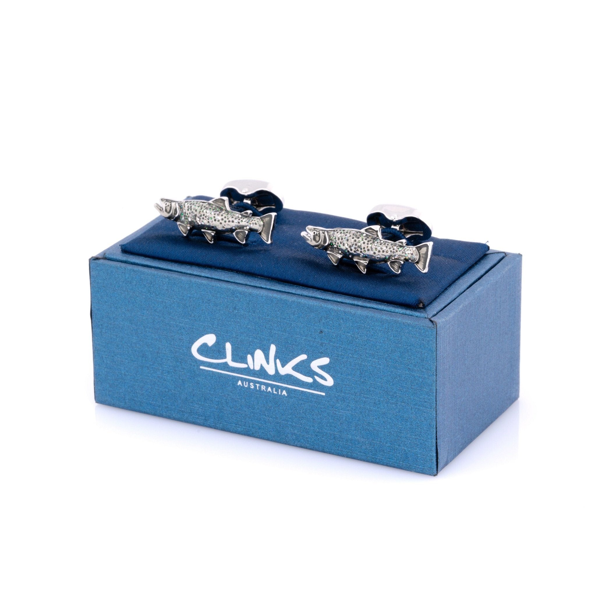 Sparkle Scaled Rainbow Trout Fish Cufflinks Novelty Cufflinks Clinks Australia