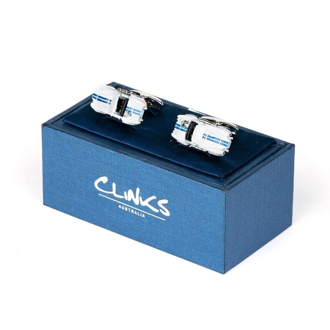 Blue White Classic Sports Car Cufflinks (AC Shelby Cobra) Novelty Cufflinks Clinks Australia