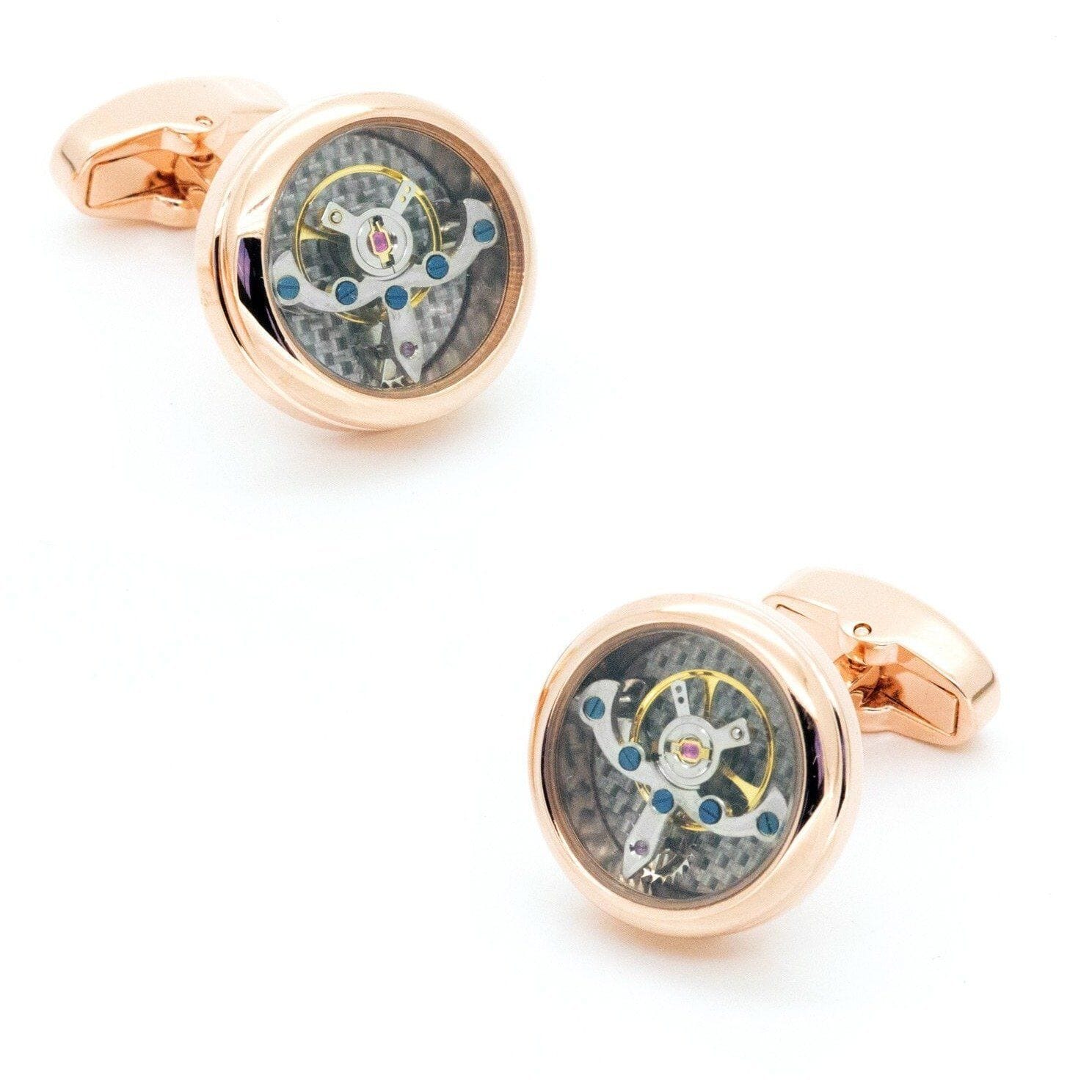 Tourbillon Watch Movement Cufflinks Rose Gold Novelty Cufflinks Clinks Australia Tourbillon Watch Movement Cufflinks Rose Gold