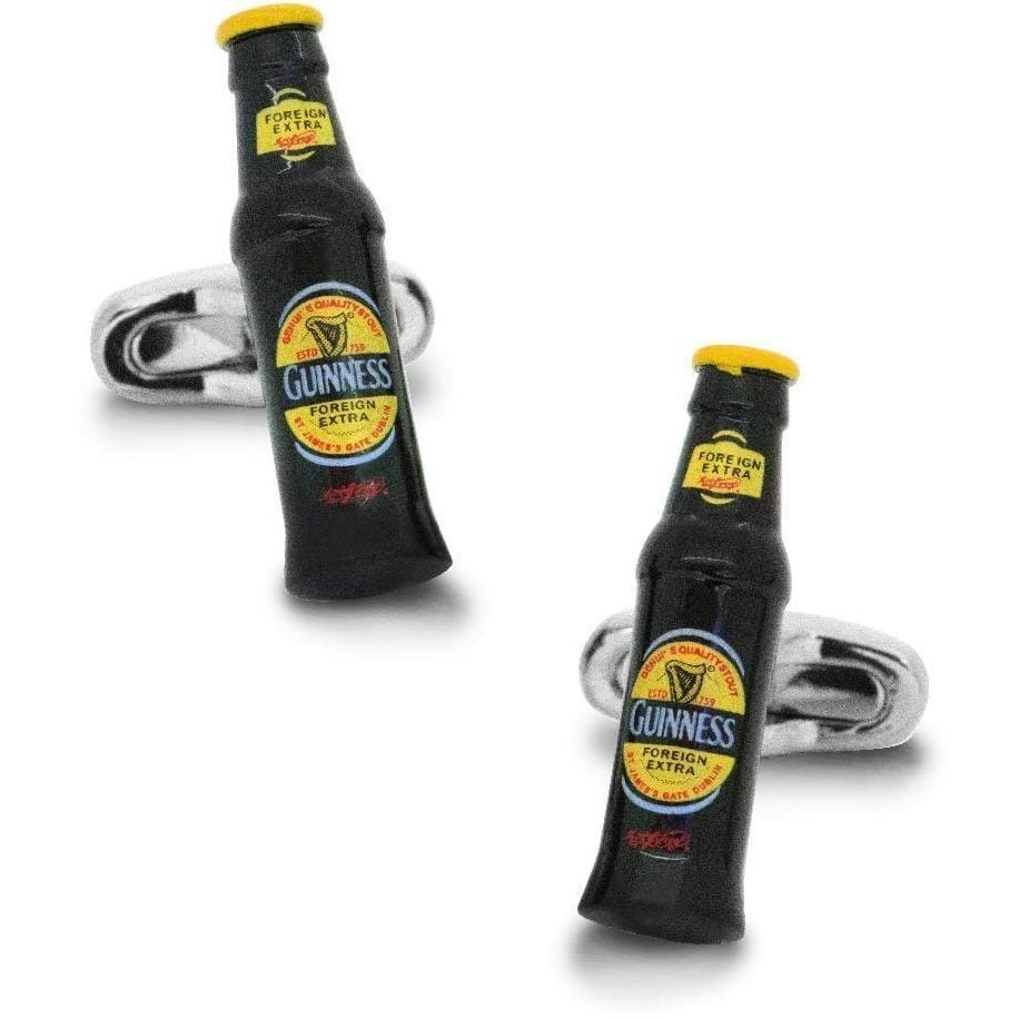 Black & Yellow Beer Bottle Cufflinks Novelty Cufflinks Clinks Australia