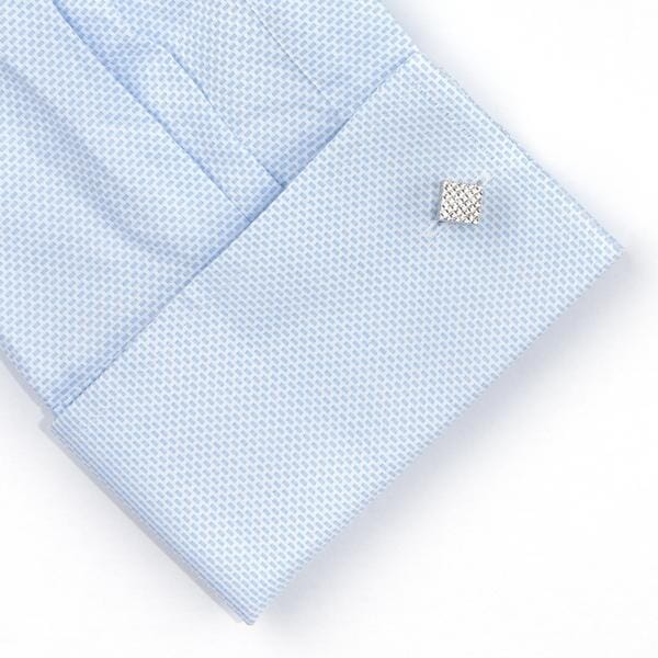 Silver Diamond Textured Cube Cufflinks Classic & Modern Cufflinks Clinks Australia