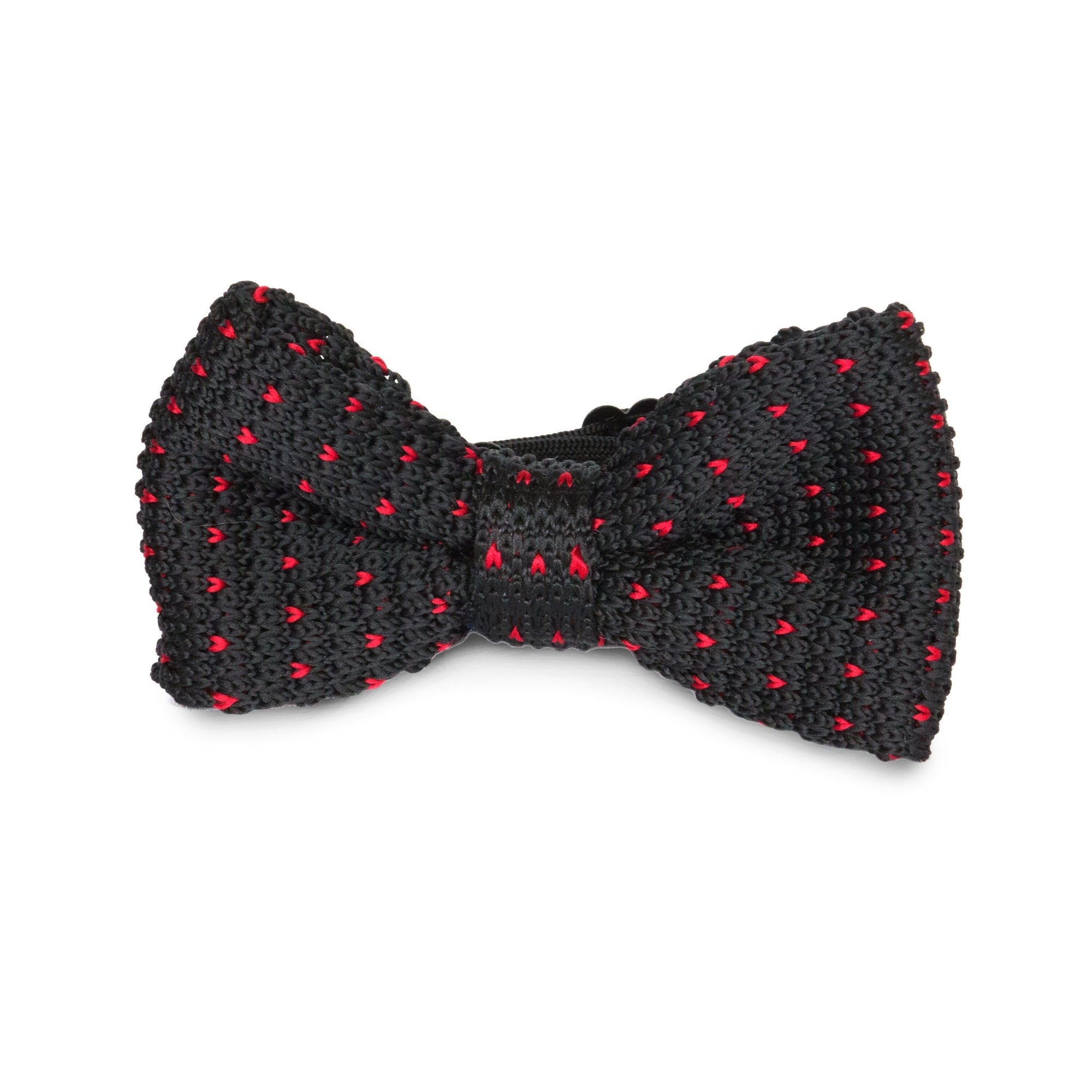 Black/Red Dot Adult Knit Bowtie Bow Ties Clinks Australia Black/Red Dot Adult Knit Bowtie