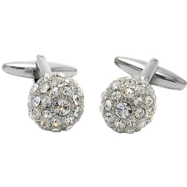 Crystal Cluster Ball Cufflinks Clear Classic & Modern Cufflinks Clinks Australia Crystal Cluster Ball Cufflinks Clear