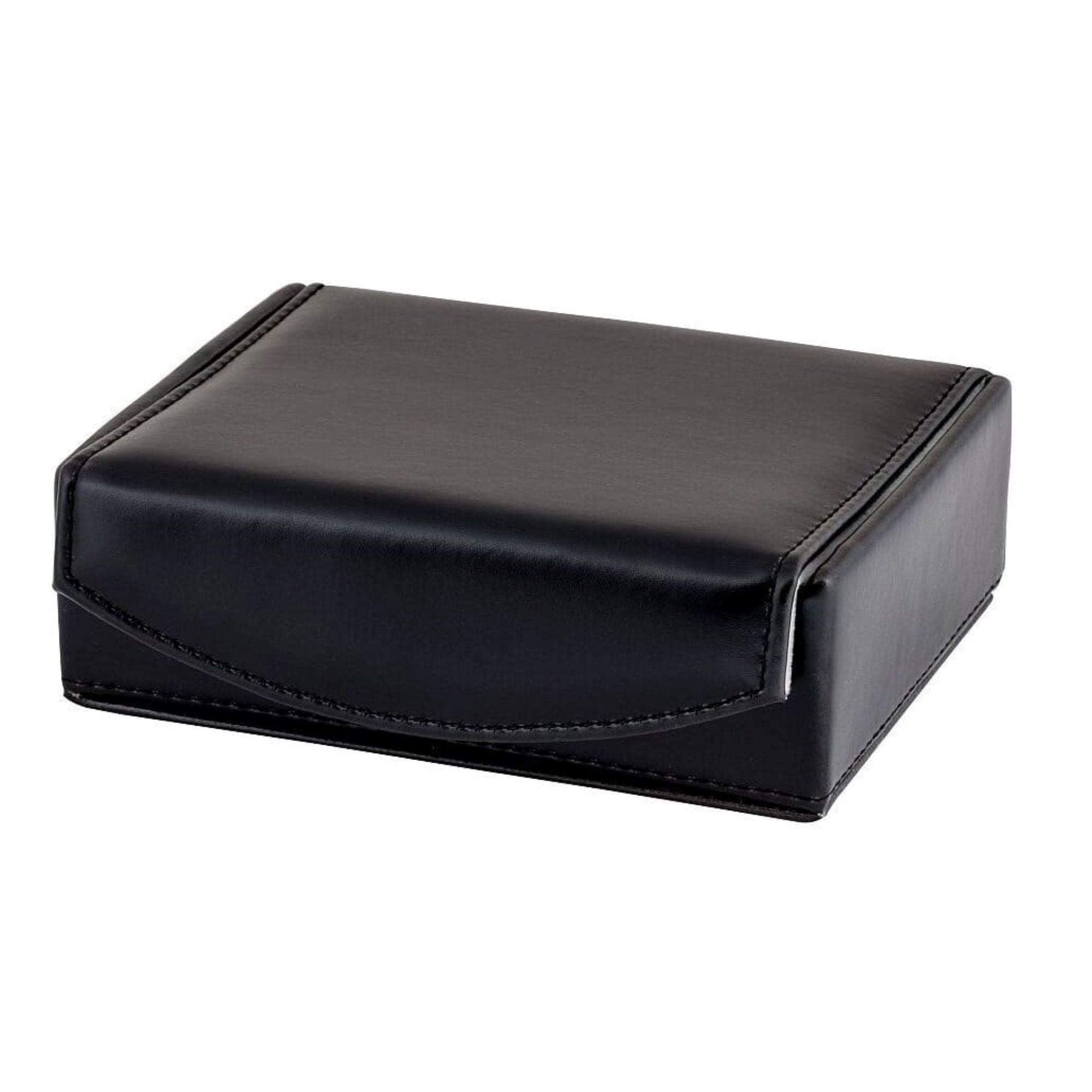 Small Black Leathette Cufflink Box with Collar Stays Cufflink Boxes Clinks Australia