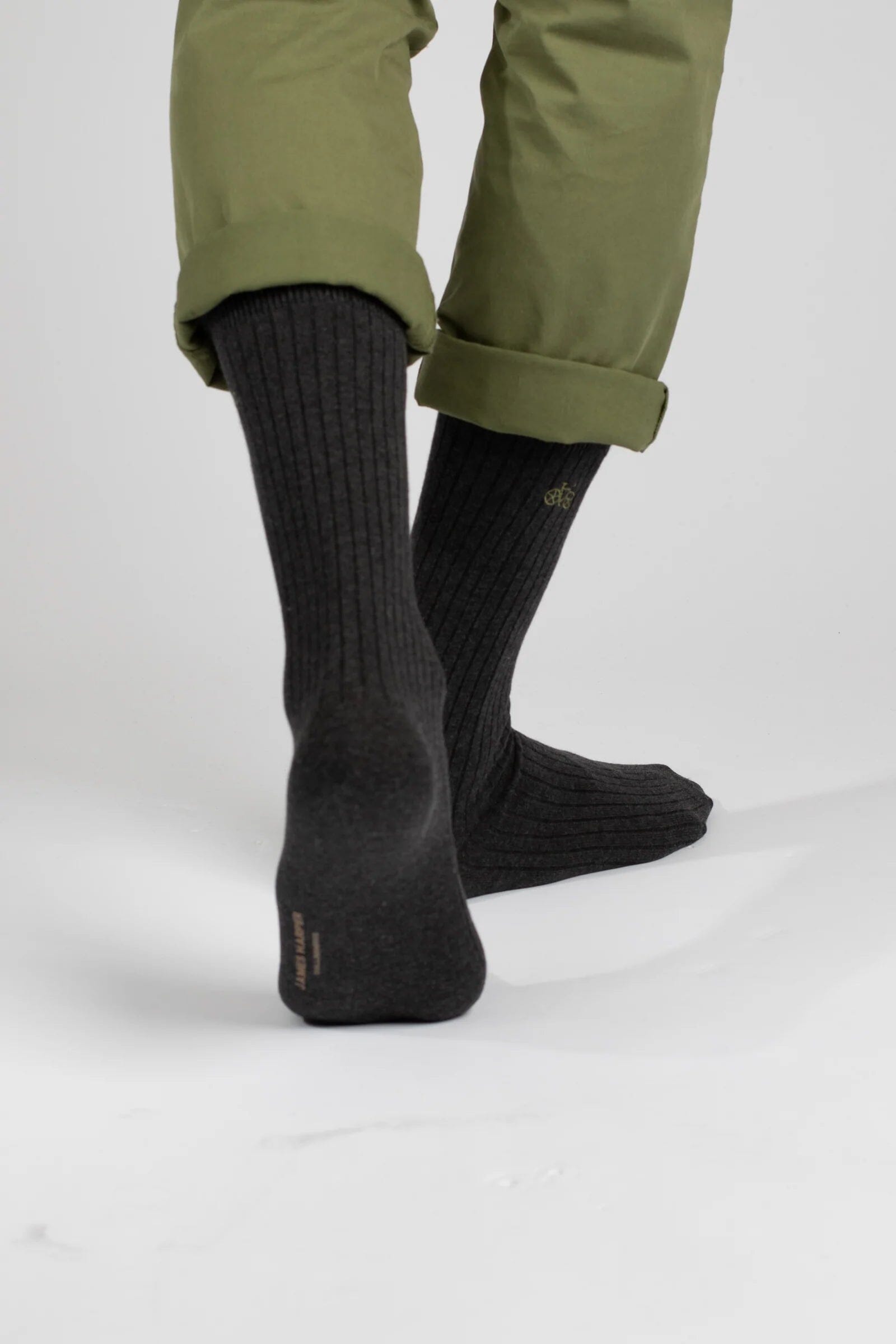 Charcoal Marle Ribbed Socks Socks Clinks