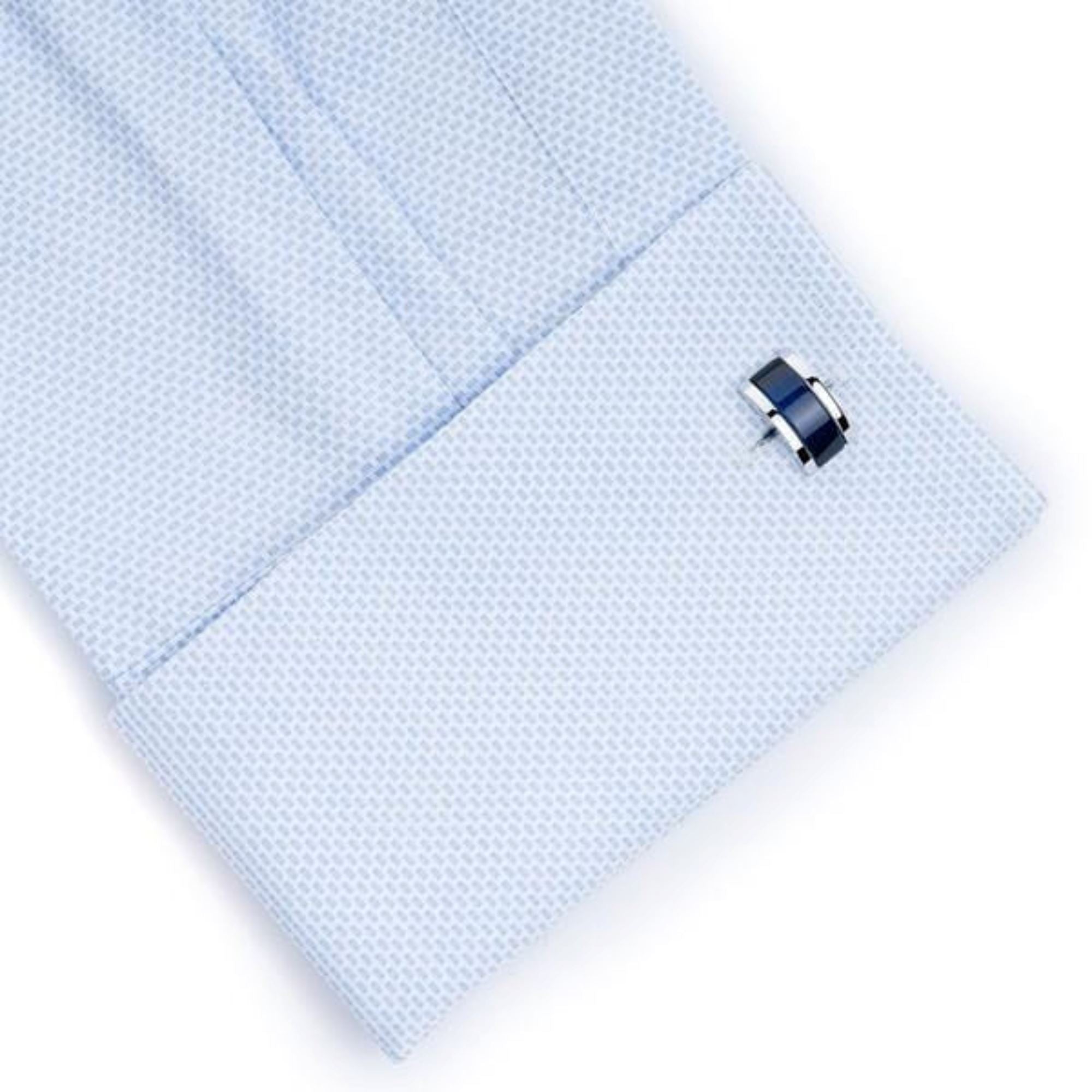Midnight Blue Cateye Cufflinks Classic & Modern Cufflinks Clinks Australia
