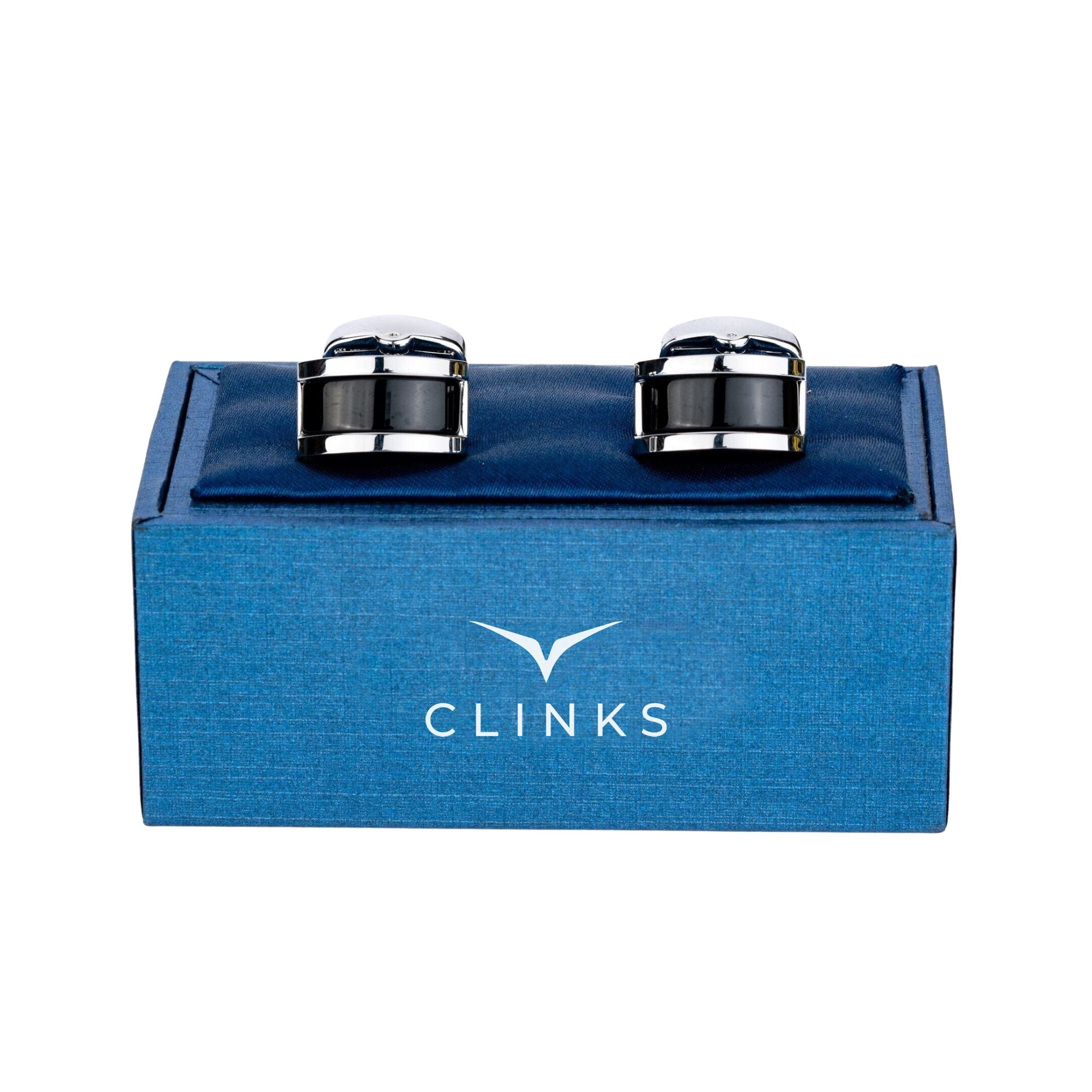 Midnight Black Cateye Cufflinks Classic & Modern Cufflinks Clinks Australia