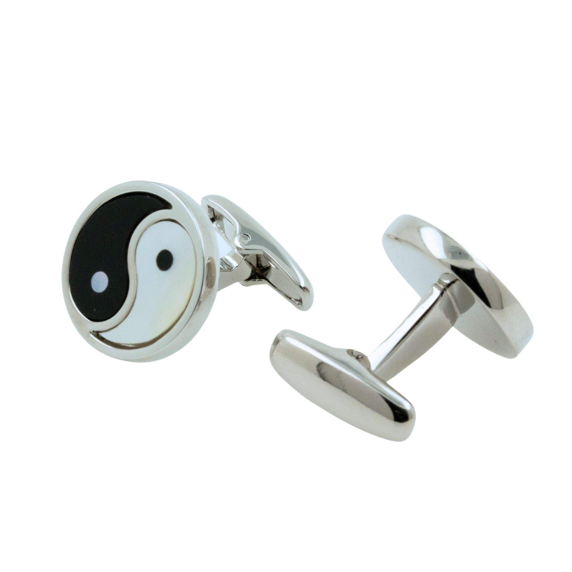 Yin Yang Onyx Mother of Pearl Cufflinks Novelty Cufflinks Clinks Australia
