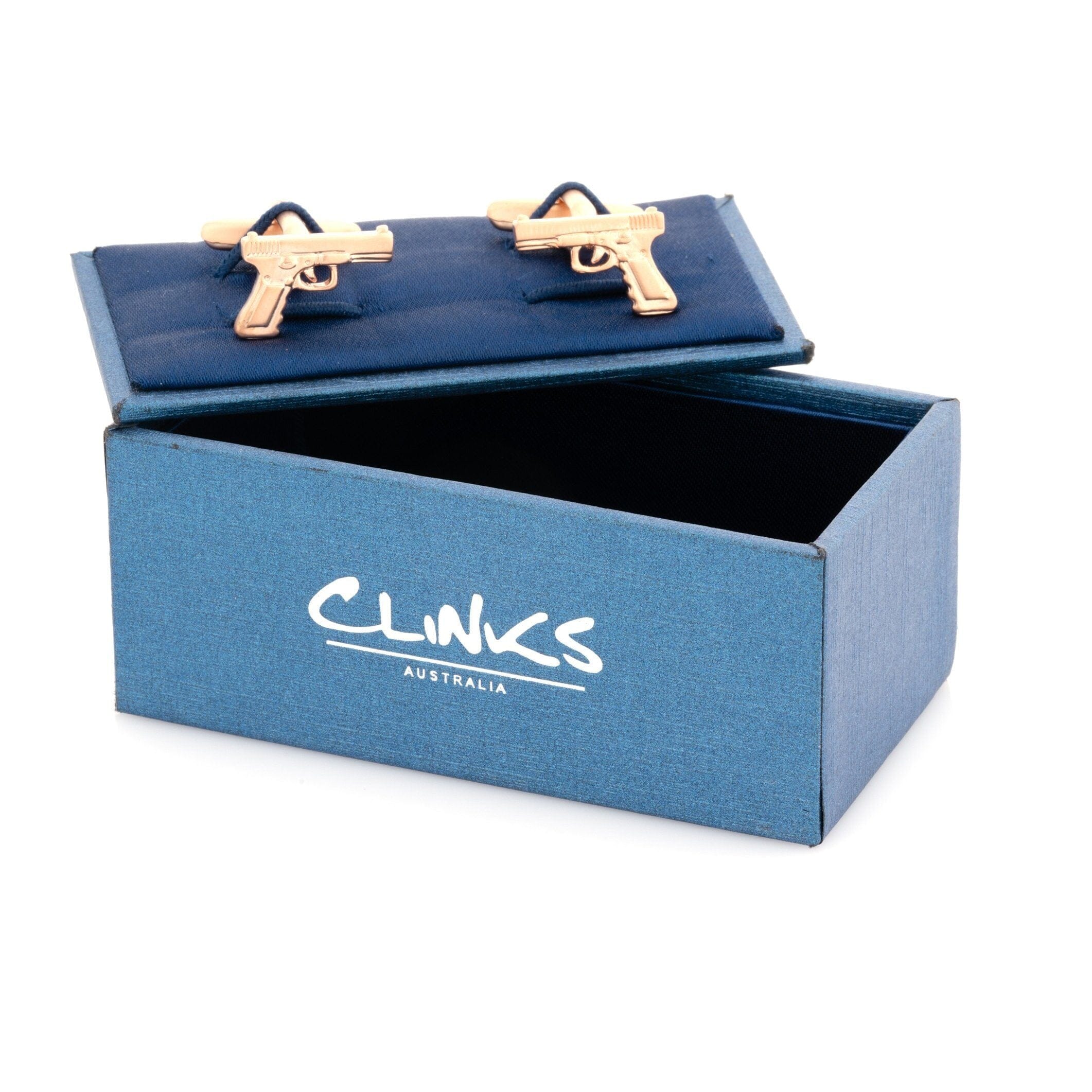 Rose Gold Hand Gun Cufflinks Novelty Cufflinks Clinks Australia
