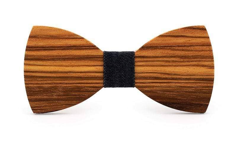 Zebra Wood Denim Adult Bow Tie Bow Ties Clinks Australia