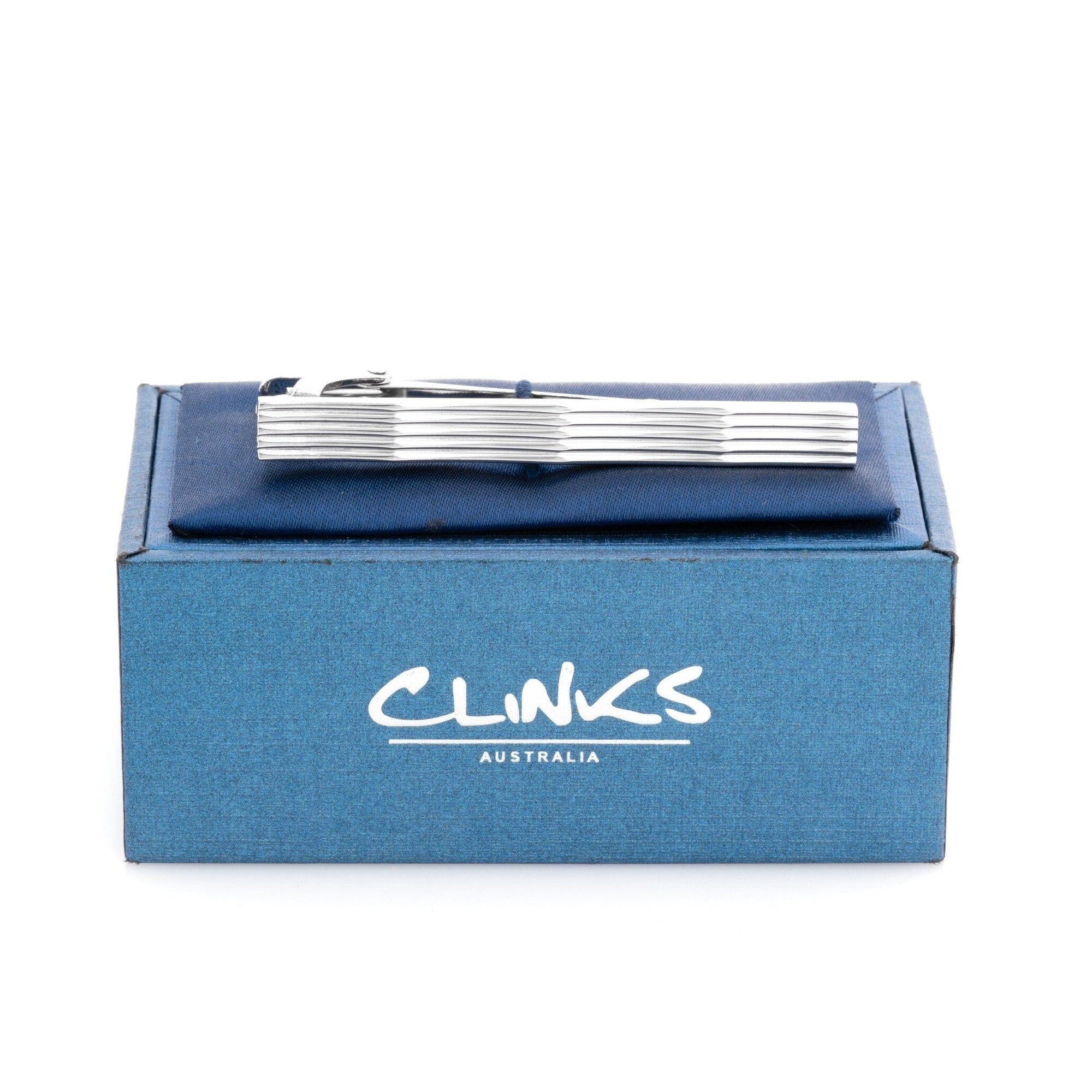 Silver Lines with Waves Tie Clip Tie Clips Clinks Australia