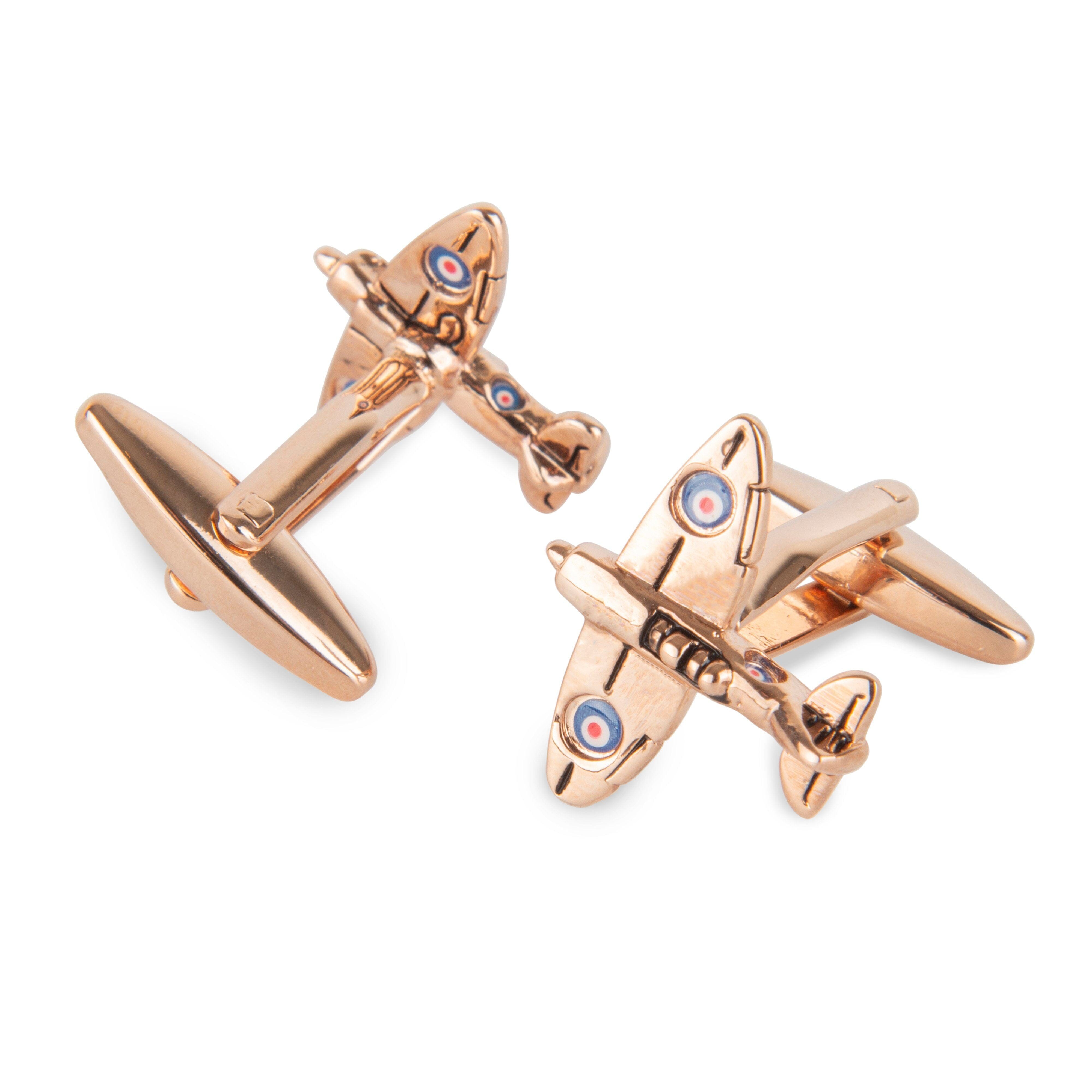 Rose Gold Spitfire Airplane Cufflinks Novelty Cufflinks Clinks Australia