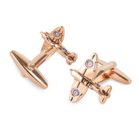 Rose Gold Spitfire Airplane Cufflinks Novelty Cufflinks Clinks Australia