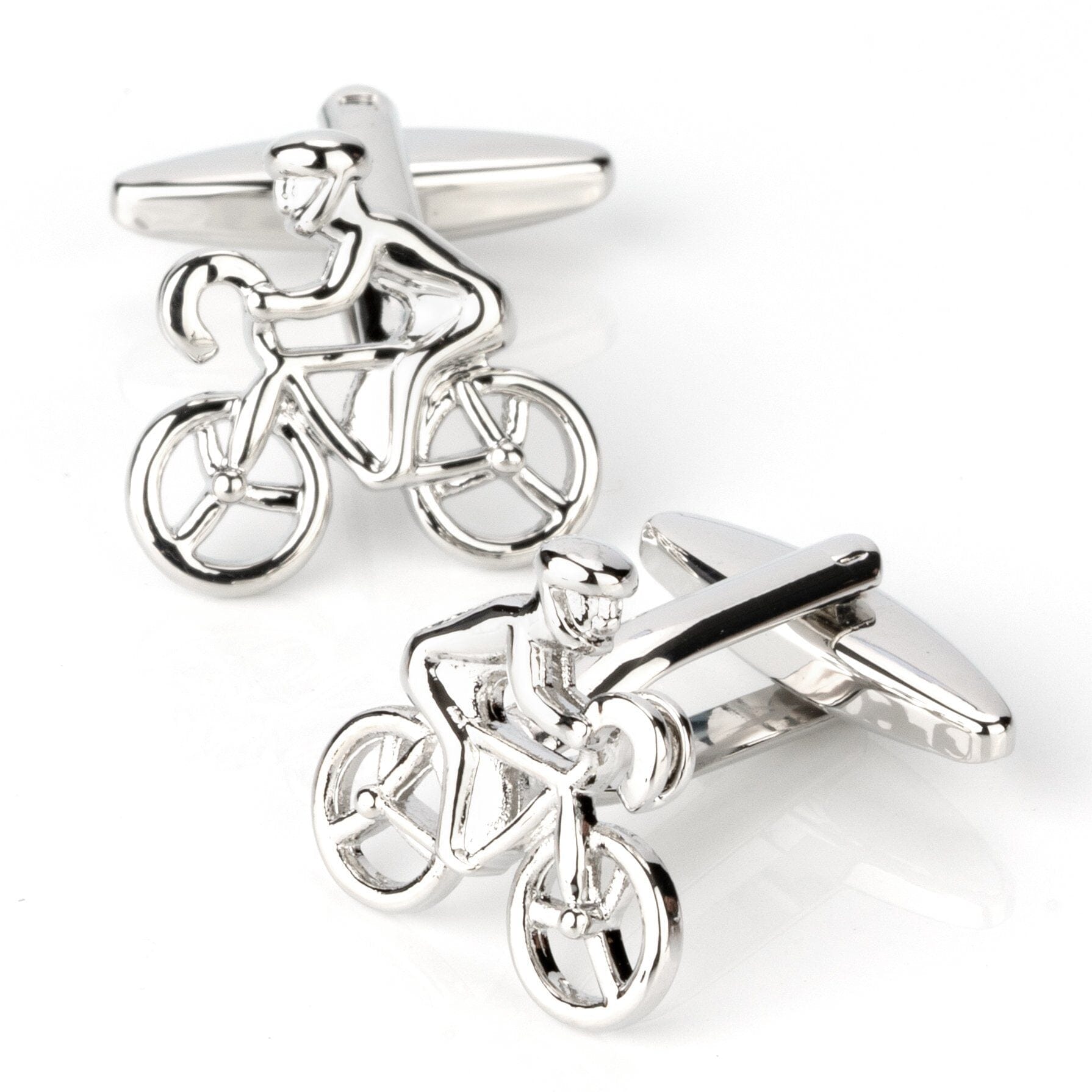 Silver Bicycle Cyclist Cufflinks Novelty Cufflinks Clinks Australia
