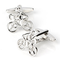 Silver Bicycle Cyclist Cufflinks Novelty Cufflinks Clinks Australia