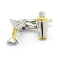 Silver/Gold Cocktail Glass & Shaker Cufflinks Novelty Cufflinks Clinks Australia Silver/Gold Cocktail Glass & Shaker Cufflinks