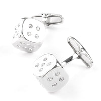 Silver "Diamond" Dice Cufflinks Novelty Cufflinks Clinks Australia