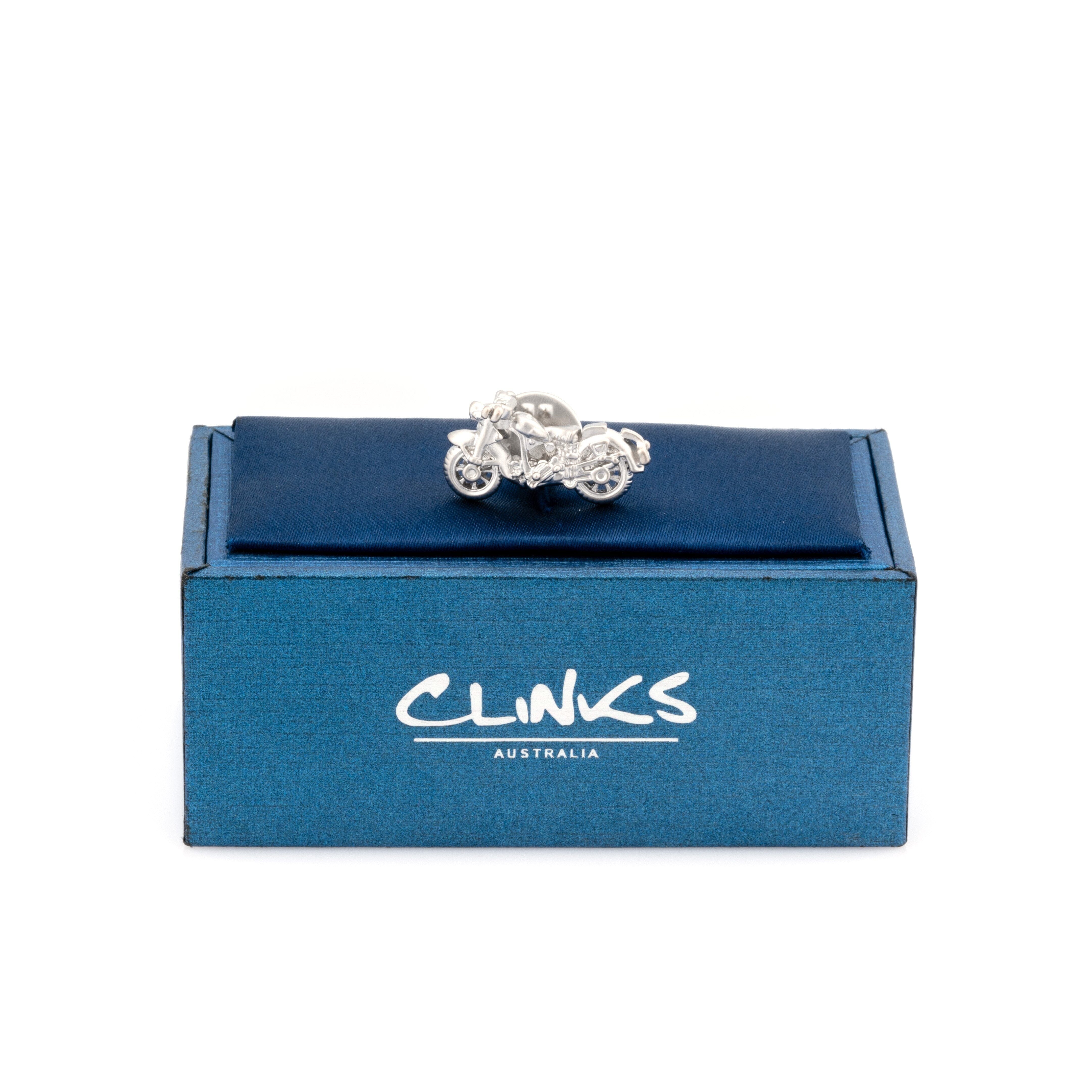 Silver Motorbike Lapel Pin Lapel Pin Clinks