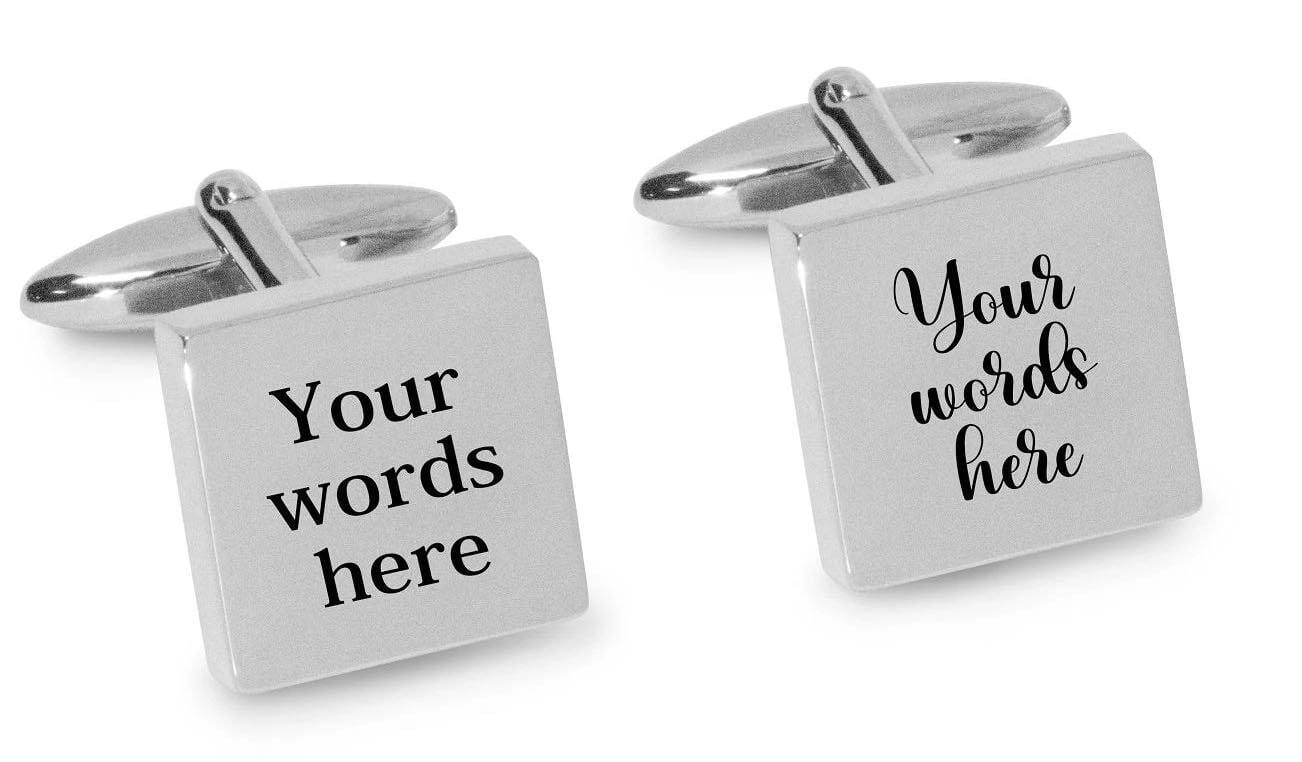 TEST Star engravable cufflinks Cuffed.com.au Silver