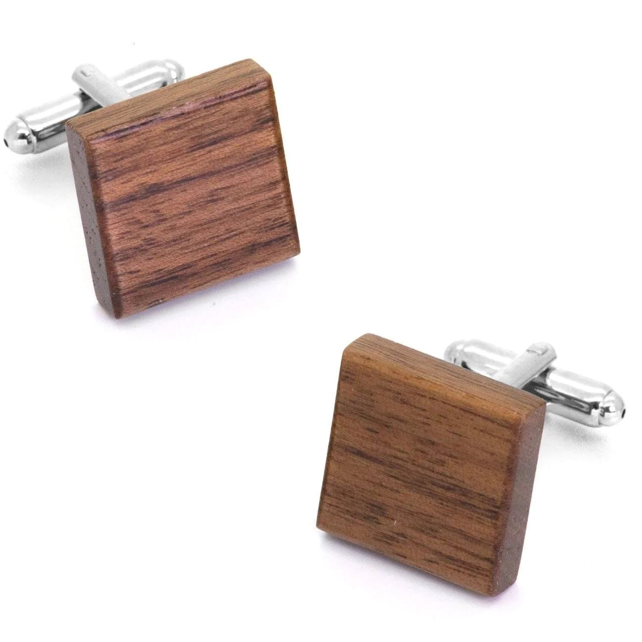 Square Natural Wood Cufflinks Classic & Modern Cufflinks Clinks Australia