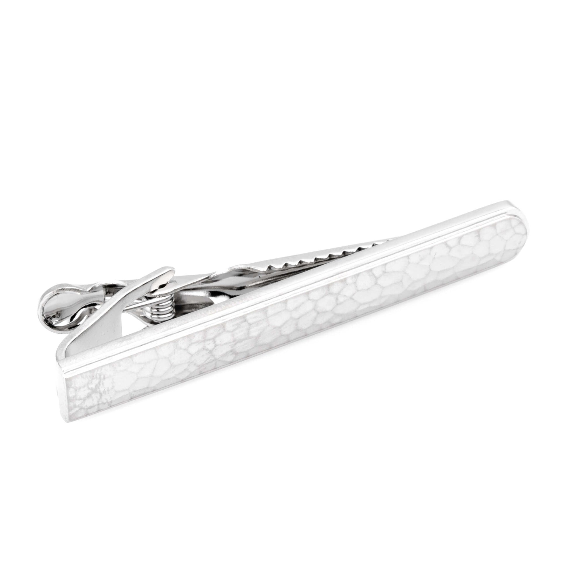 Scored Earth Matte Silver Tie Clip, Tie Bars, Tie Clips, Men's Tie Bars, TC1400, Silver, Classic & Modern Tie Clip, Classic & Modern Tie Bars, Cuffed, Clinks, Clinks Australia