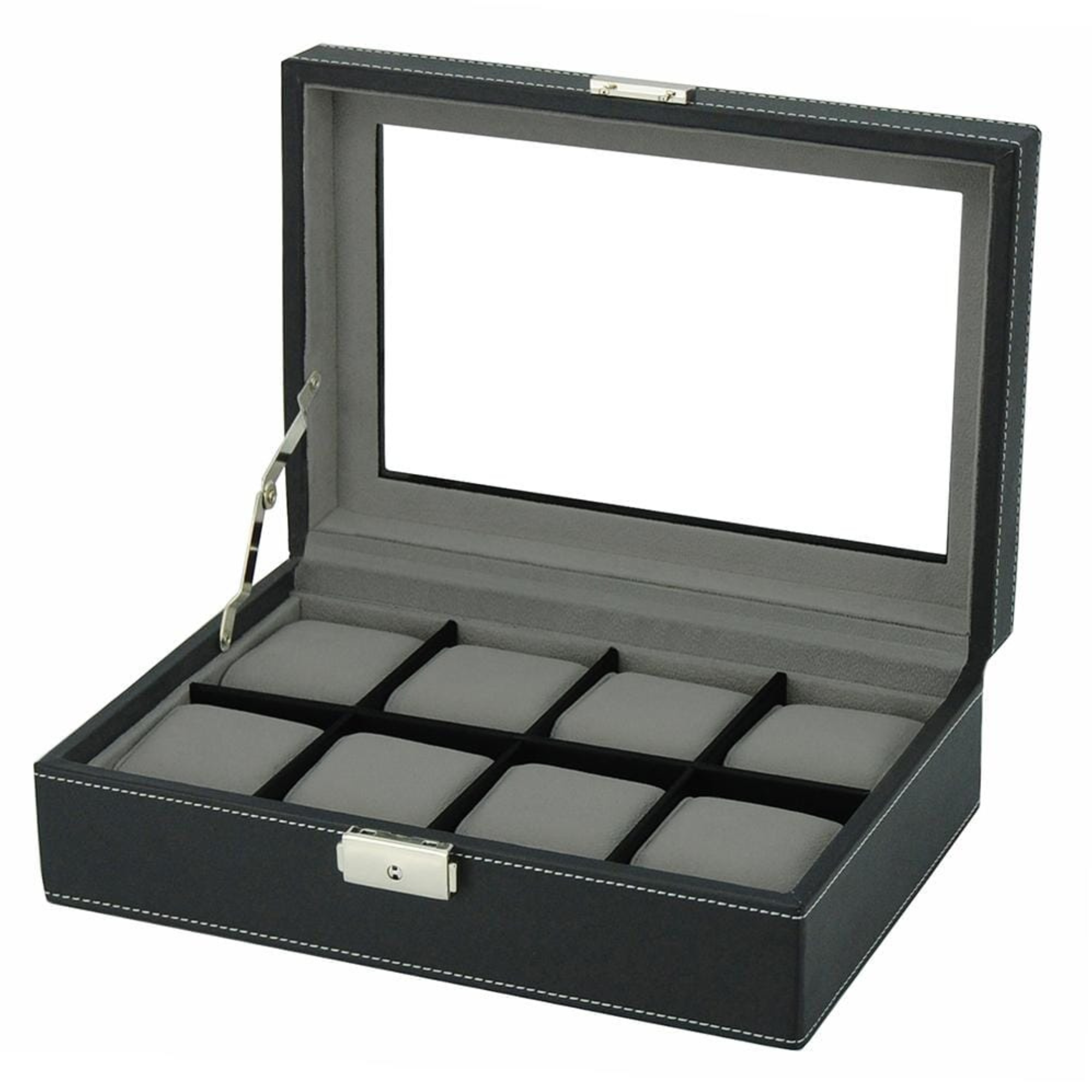 Seconds - Black Leather Watch Box for 8 Watches