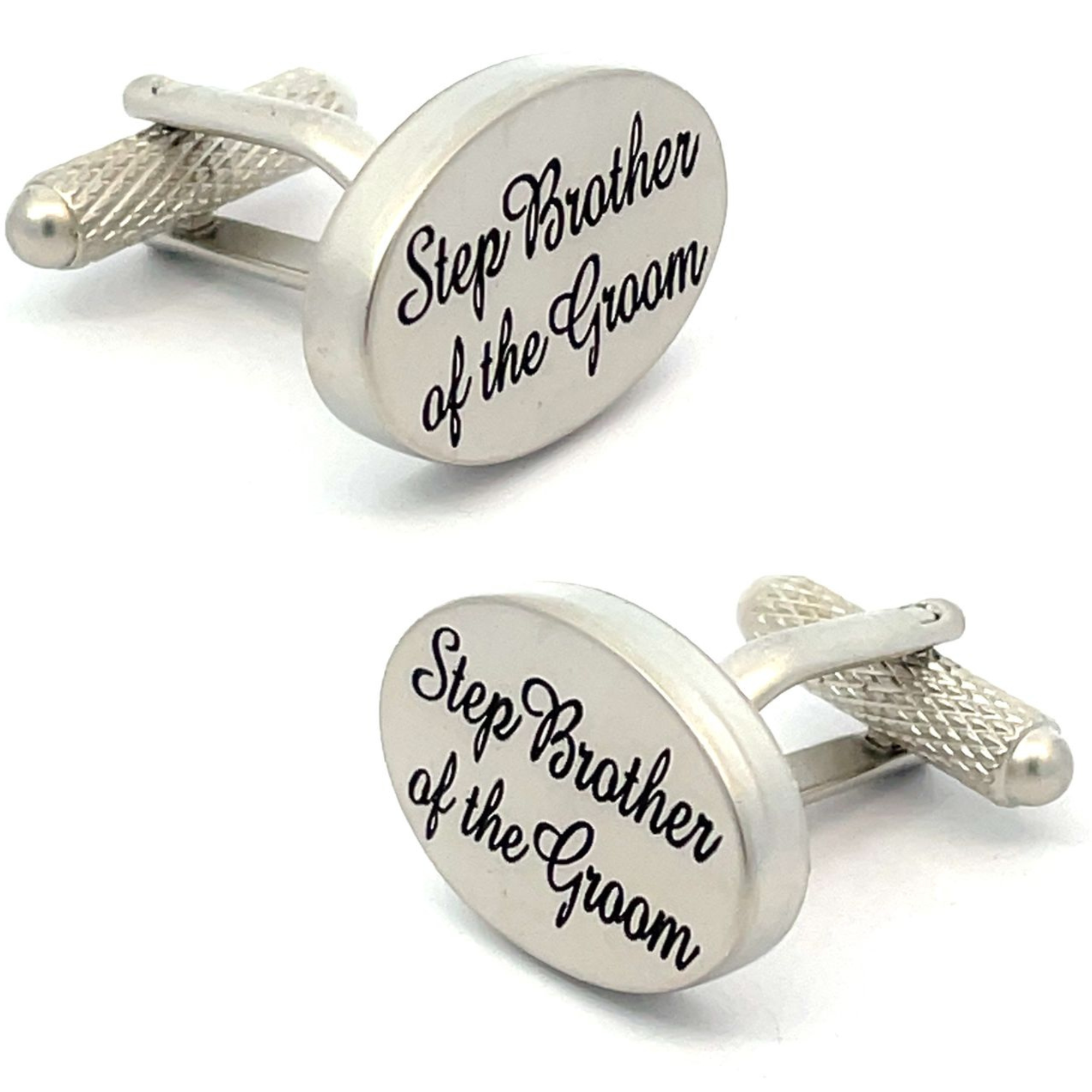Step Brother of the Groom Script Wedding Cufflinks