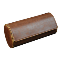 Seconds - Watch Roll Case for 3 in Brown Vegan Leather