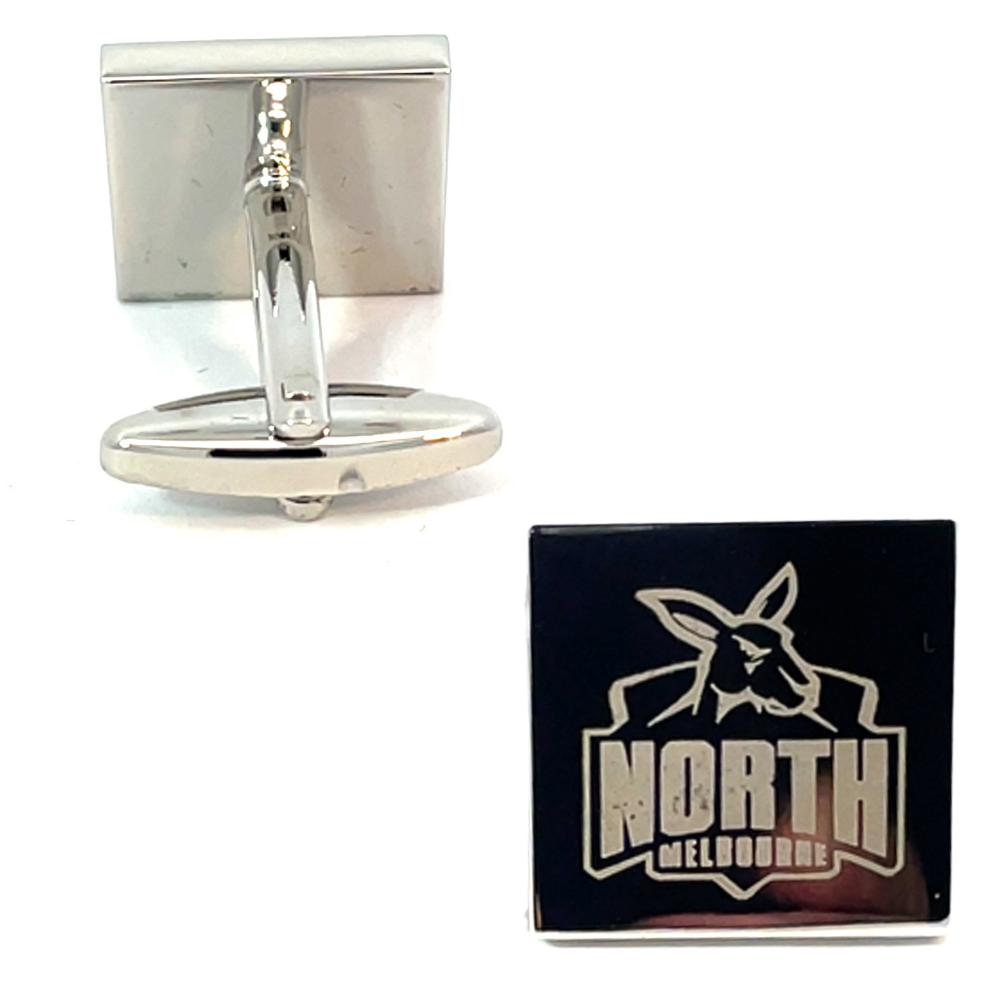 Silver North Melbourne Kangaroos AFL Cufflinks