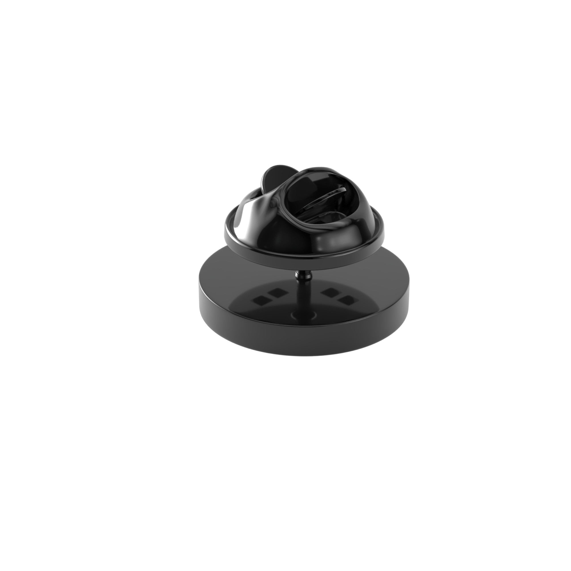 Round Shiny Black Engravable Lapel Pin